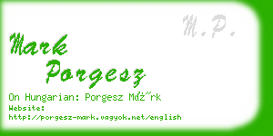 mark porgesz business card